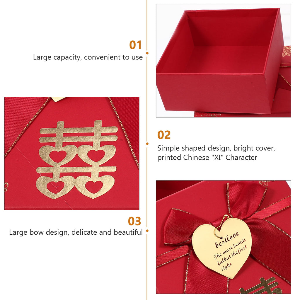 4pcs Chinese Wedding Paper Boxes Paper Cases Paper Present Wrapping Materials
