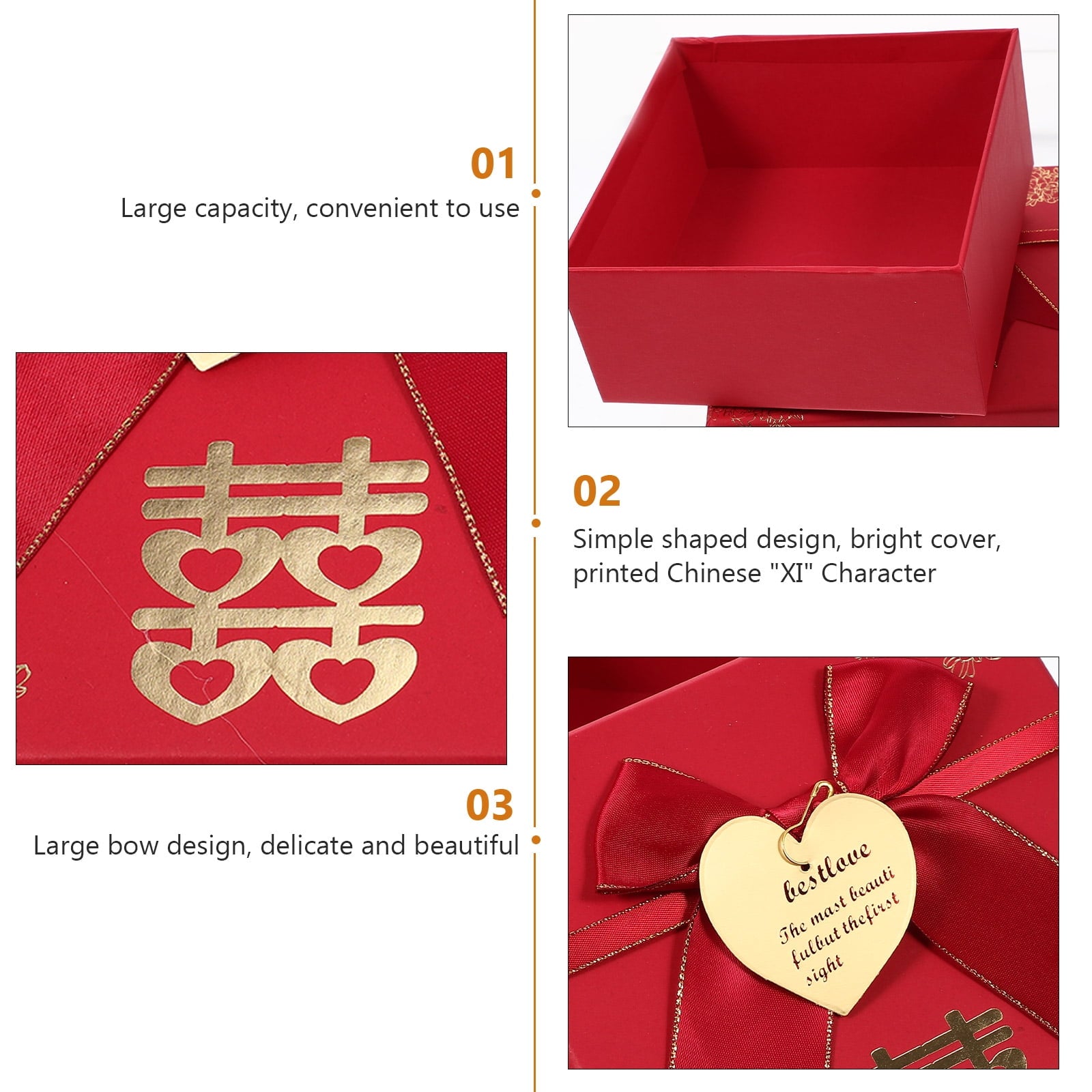 4pcs Chinese Wedding Paper Boxes Paper Cases Paper Present Wrapping Materials