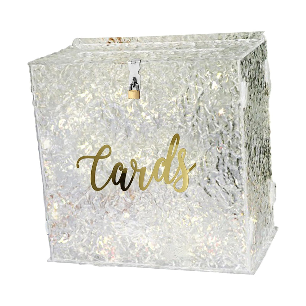Greeting Card Box, Acrylic Card Box, Thick with Slot Acrylic Wedding Cards Box, Wedding Envelope Box, for Wedding Graduation Reception Party Style A