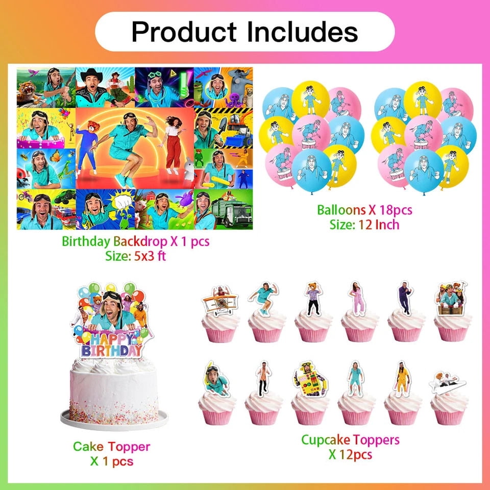 Danny Go Birthday Party Supplies Set – Balloons, Plates, Banner, Cake Topper, Tableware & Decorations for Kids Party