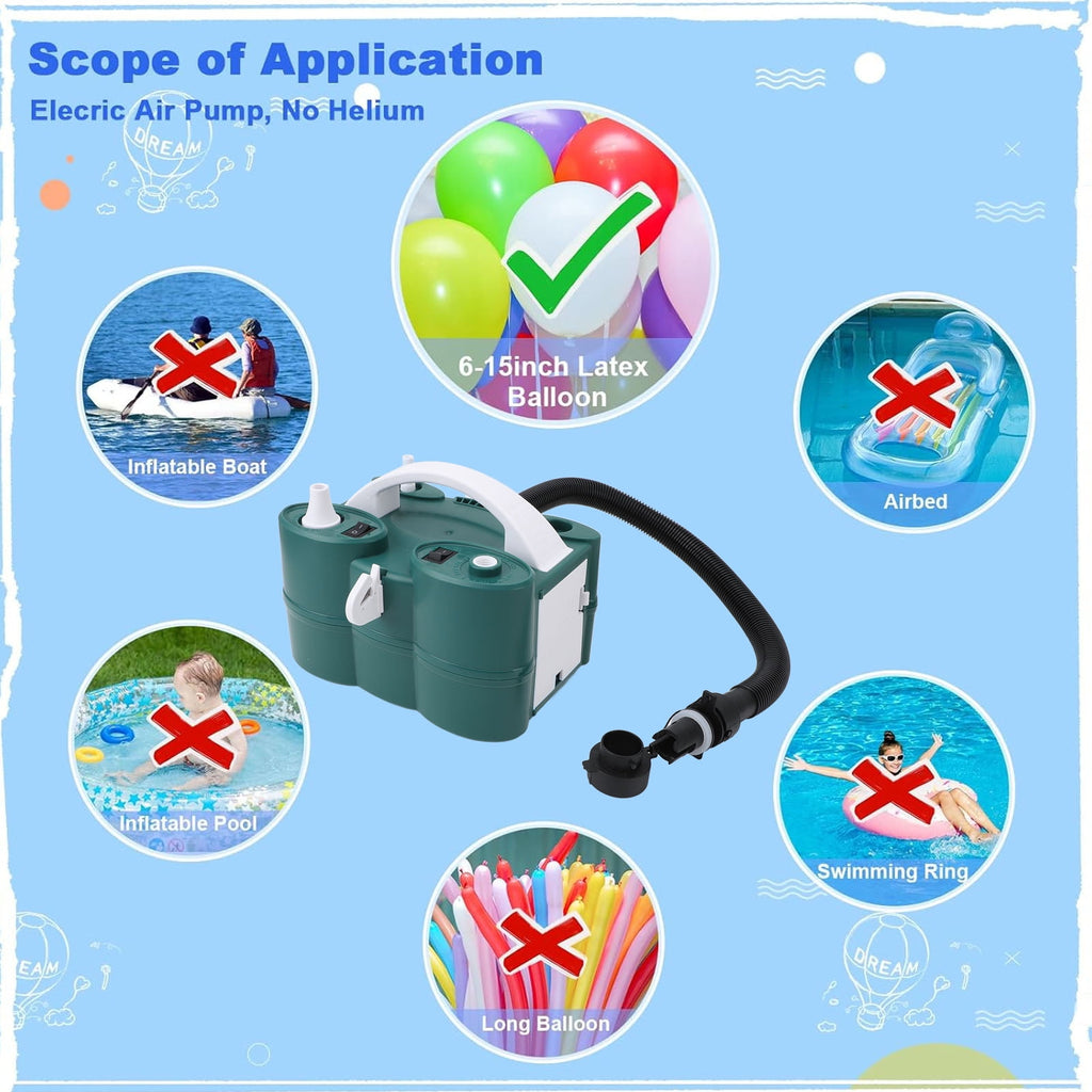 High,Efficiency Balloon Air Pump, Lightweight  Powerful 600W For Home, Parties  Commercial Use
