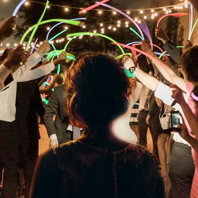 Glow Sticks Bulk 100ct 22'' Glow Necklaces with Connectors, for Party Festivals Raves Birthday Wedding