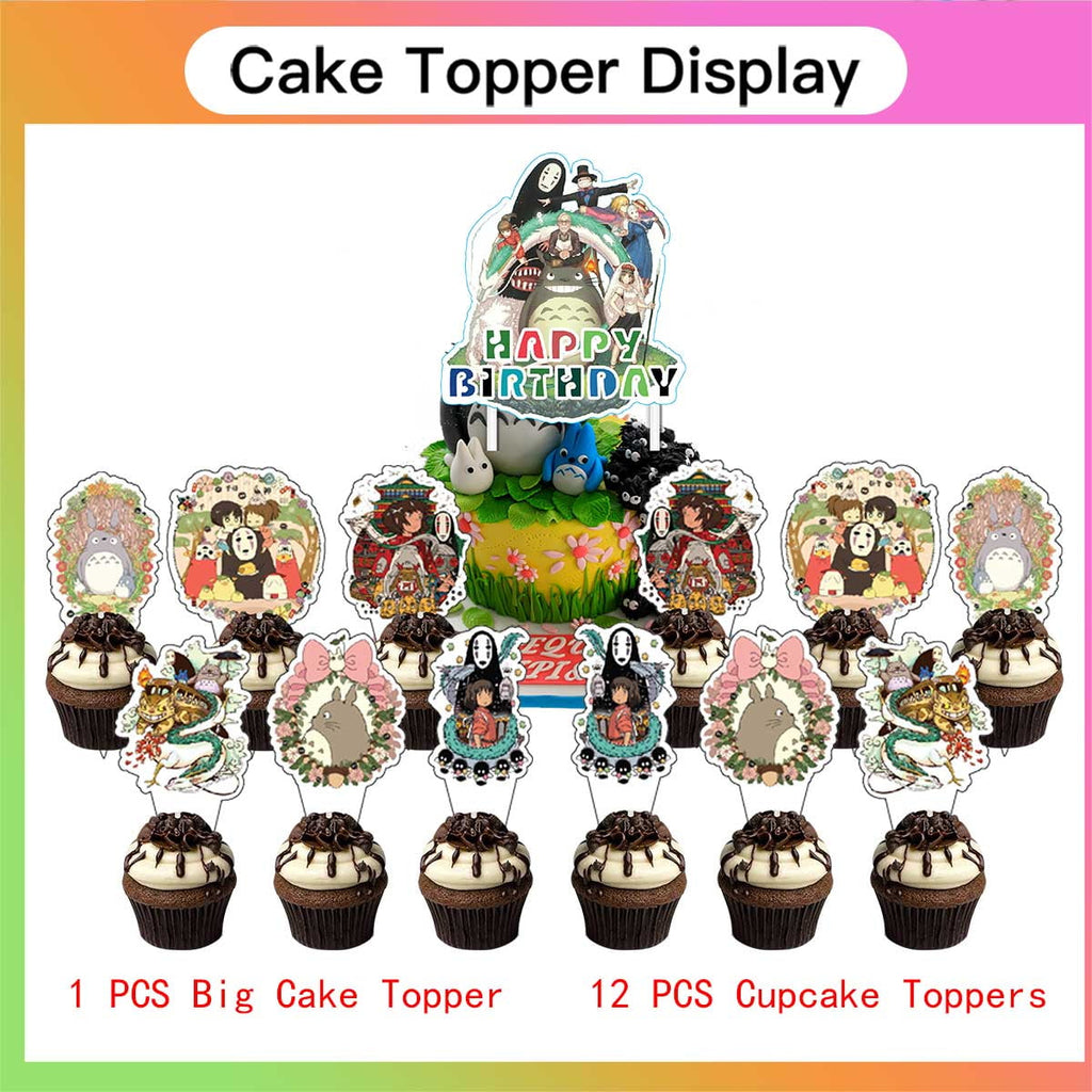 Studio of Ghibli Party Supplies Cake Topper Decor Banner Backdrop Tableware Balloons Birthday Decorations