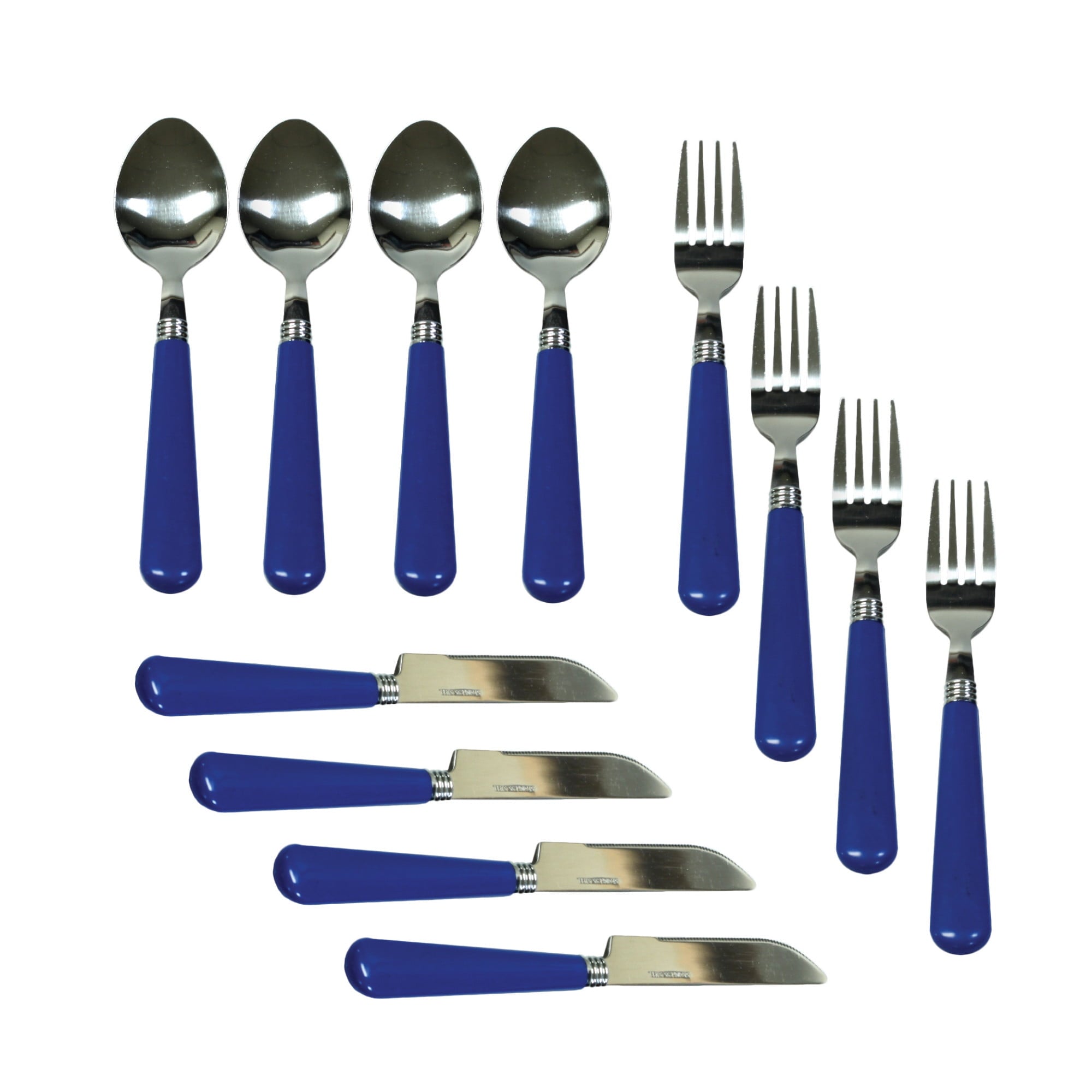 Stansport Deluxe 24-Piece Enamel Tableware Set - Blue