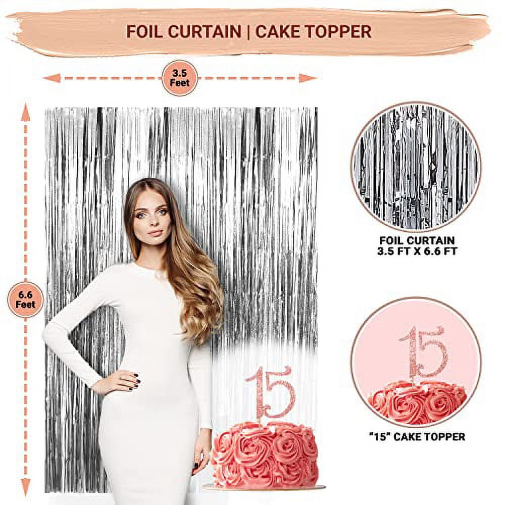 74 Piece 15 Birthday Decorations For Girls, Quinceanera Decorations, Happy 15th Birthday Decorations For Girls, Quinceanera Gifts, 15 Year Old Girl Gifts For Birthday, 15 Cake Topper, 15 th Birthday