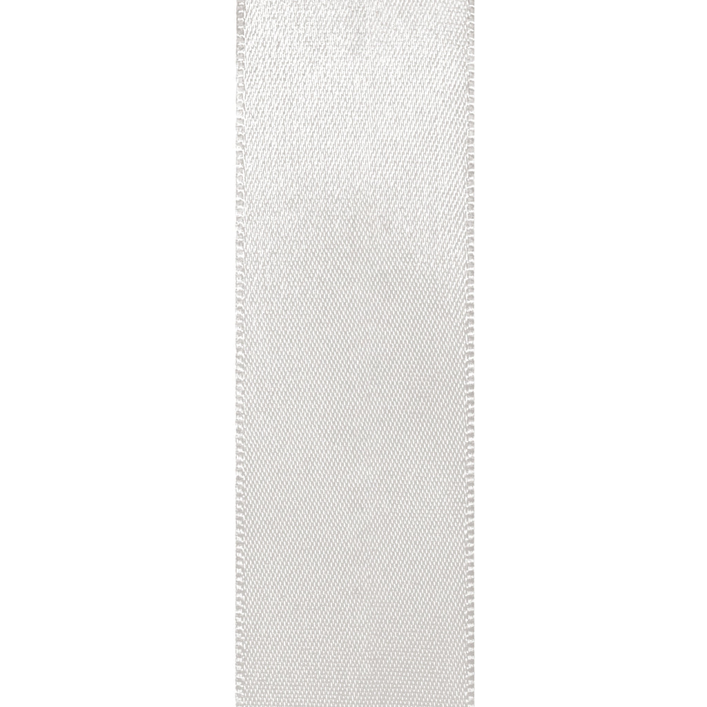 White Double Faced Satin Ribbon for Wedding and Crafts, 2.5" x 50 Yards by Gwen Studios