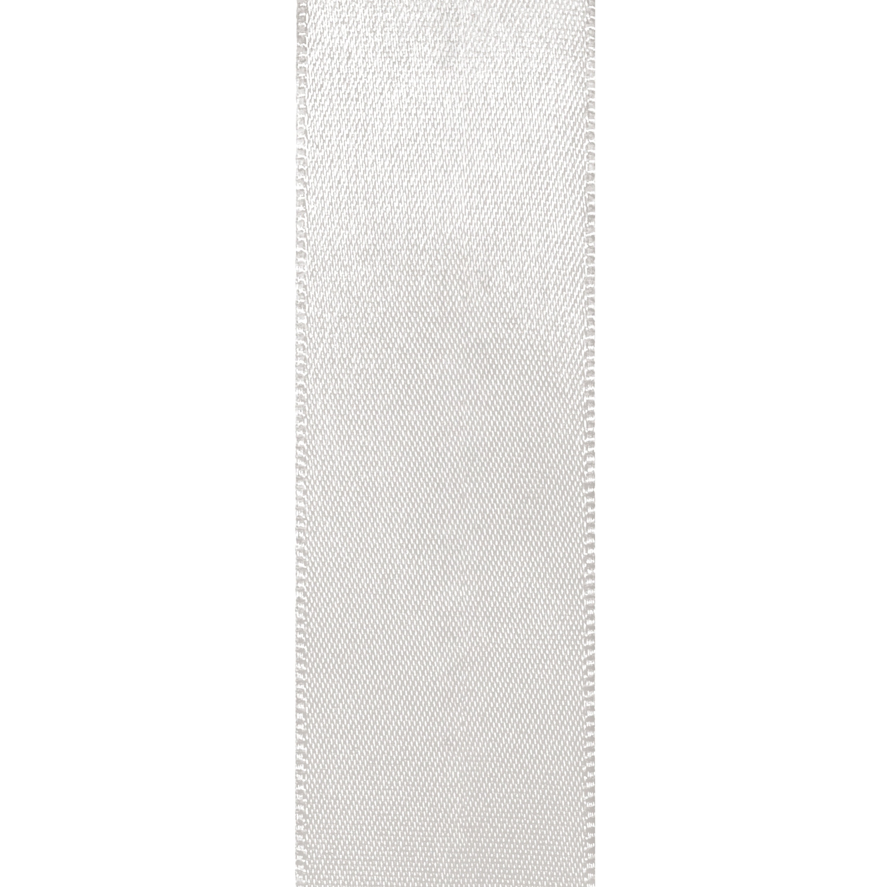 White Double Faced Satin Ribbon for Wedding and Crafts, 2.5" x 50 Yards by Gwen Studios