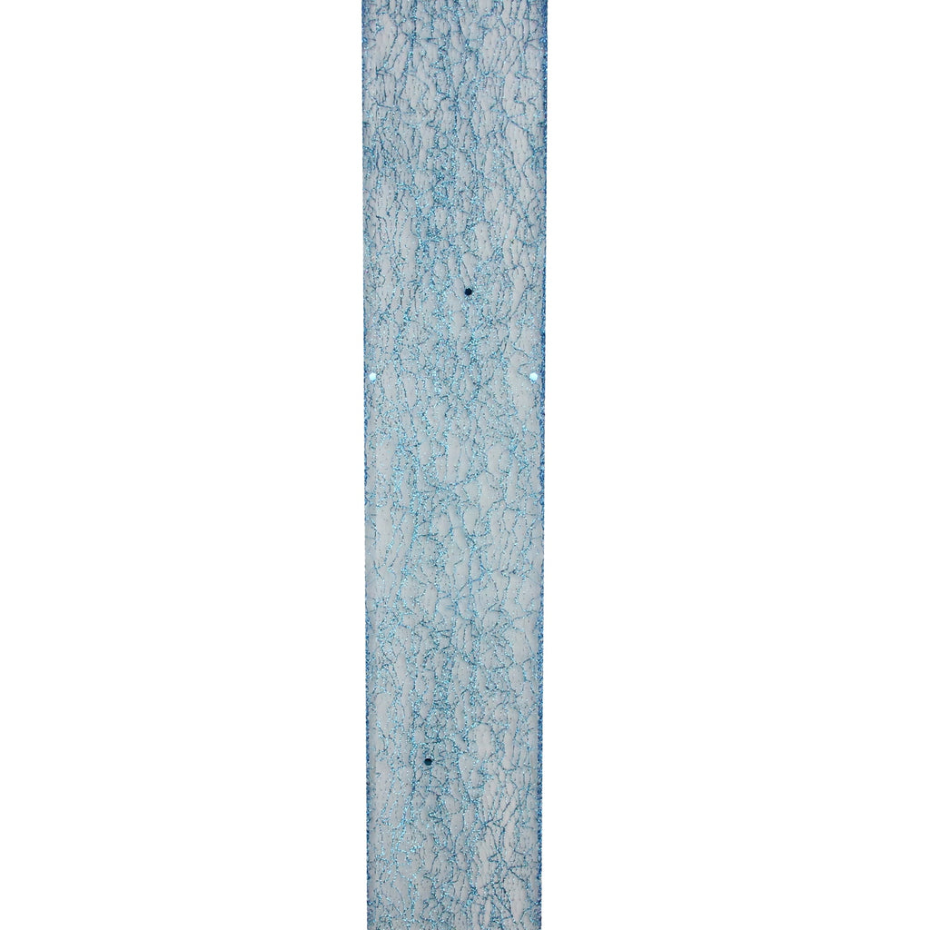 Northlight Club Pack of 12 Glittering Blue Wired Christmas Craft Ribbon Spools - 2.5" x 120 Yards