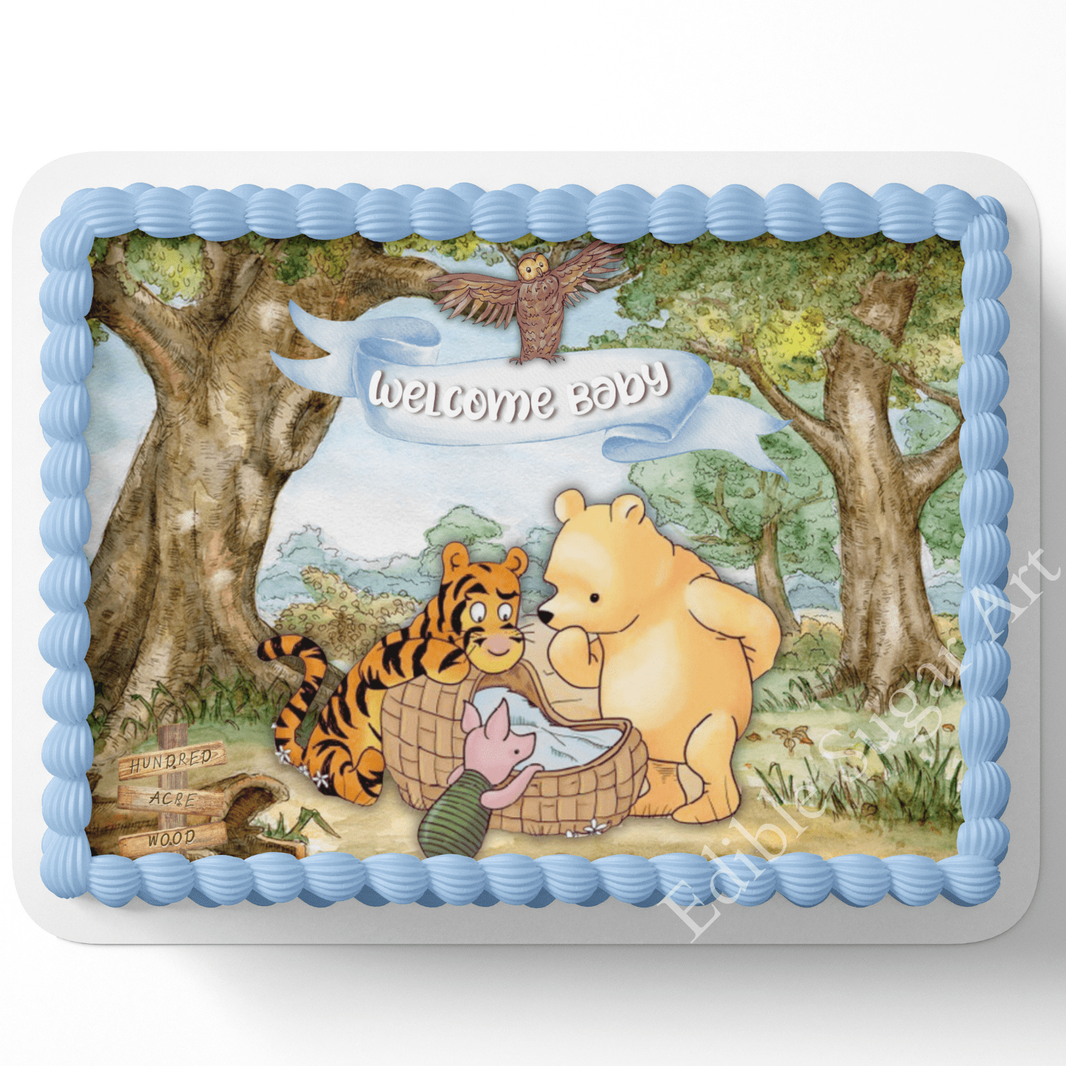 Pooh Bear Baby Shower Cake Topper, by Edible Sugar Art