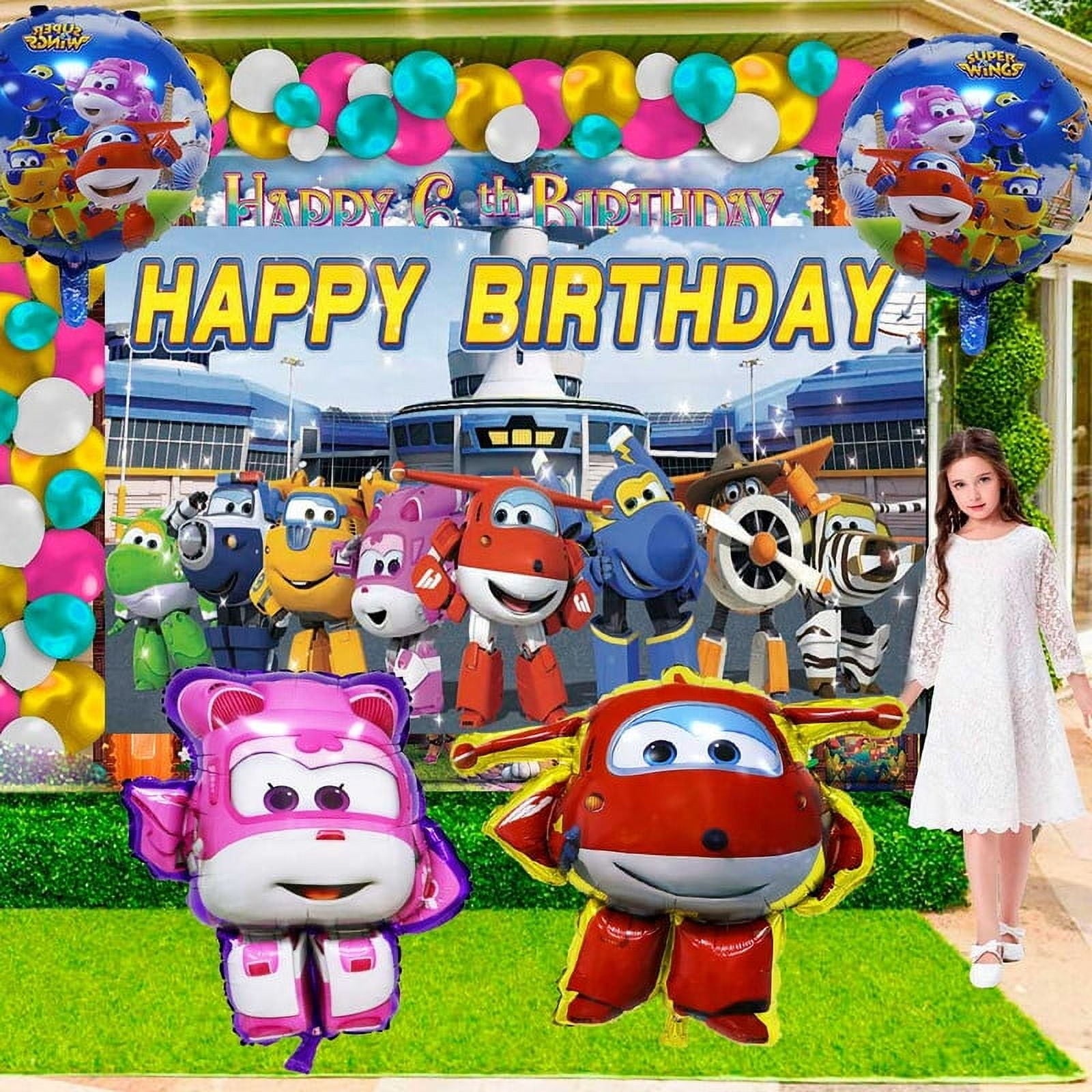 Super Wing Party Supplies Plates Decorations Birthday Cake Topper Banner Decor Backdrop Balloons