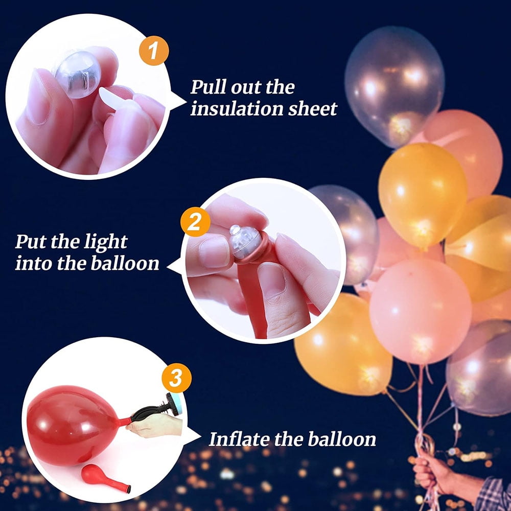 50/100/150/200Pcs Mini Led Light Up Balloons Glow In The Dark Wedding Birthday Party and Festival Christmas Decorative Lights