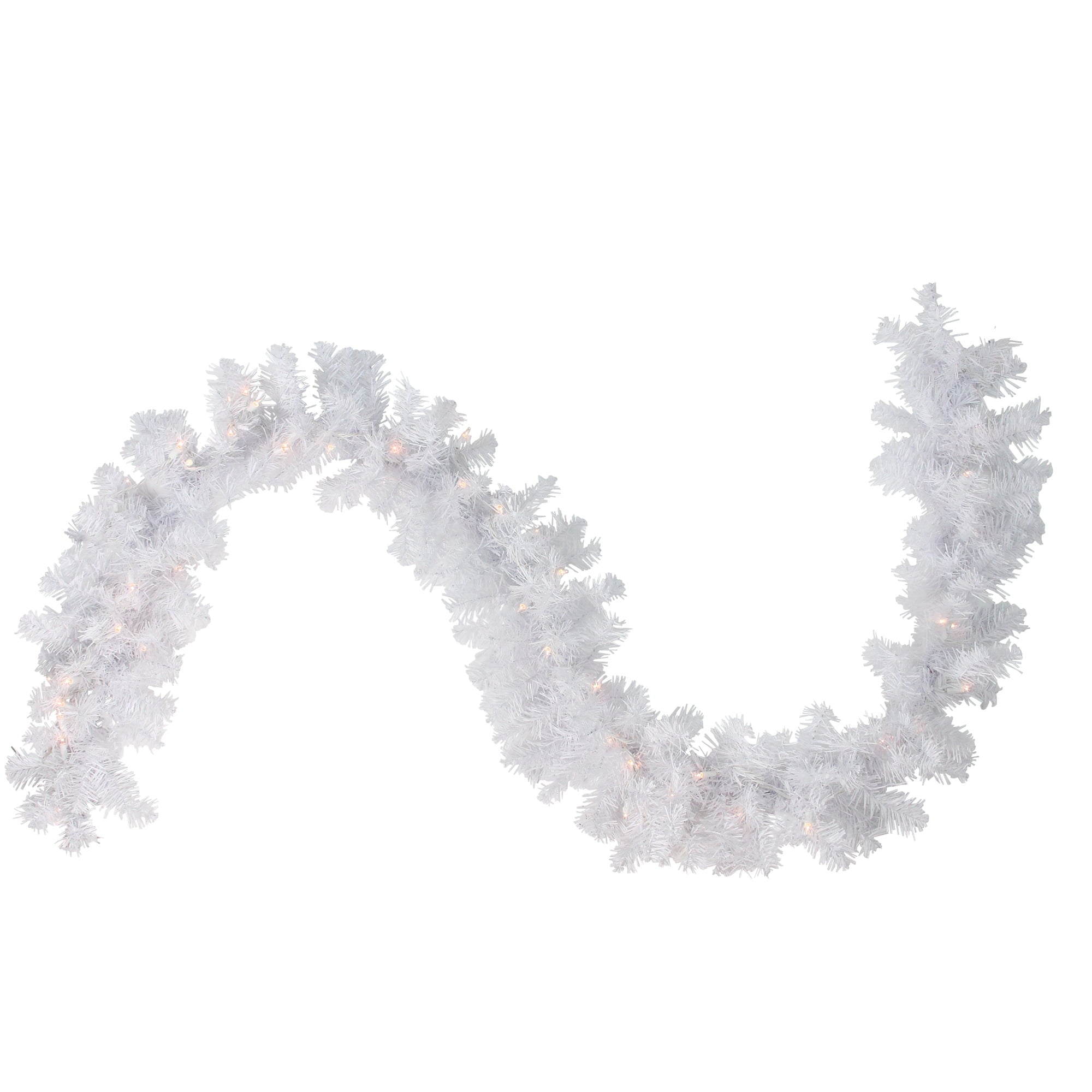 9' x 12" Pre-Lit White Crystal Spruce Artificial Christmas Garland - Clear Dura Lights