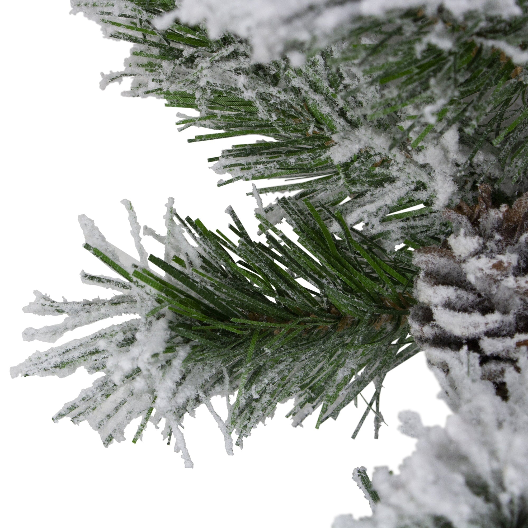 Northlight 9' x 10" Unlit Flocked Angel Pine with Pine Cones Artificial Christmas Garland