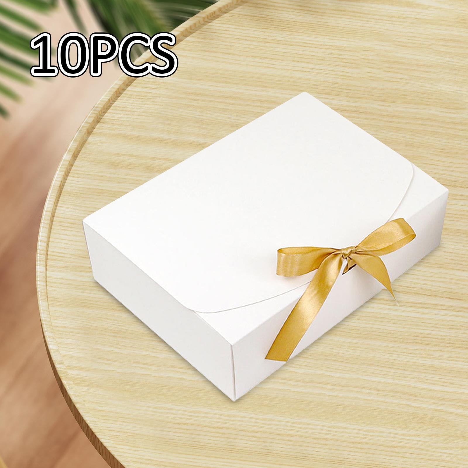 S SERENABLE 10x Wedding Gift Boxes DIY Packaging Bag W/Ribbon Gift Wrapping Box Candy Boxes for Centerpiece Party Decoration 28cmx20cmx8cm