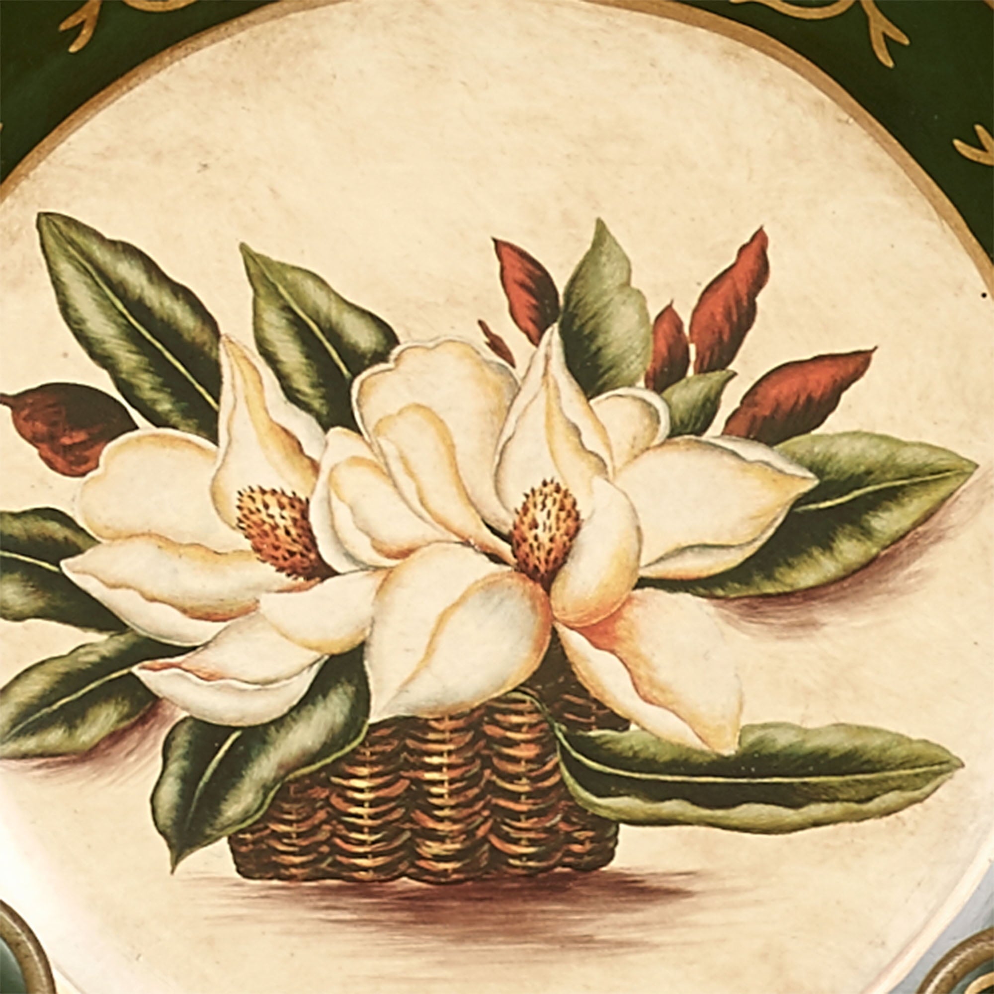 Magnolia Ceramic Floral Decorative Plates Set of Four Ivory Set of 4