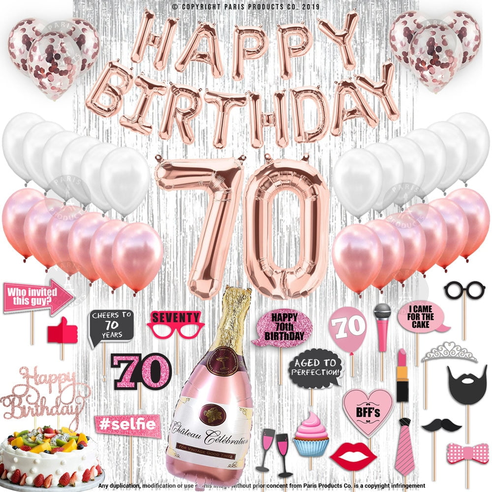 4th Birthday Decorations Party Supplies, Rose Gold 4Number Balloons 4th Foil Mylar Balloons Latex Balloon Decoration 4th Birthday Gifts