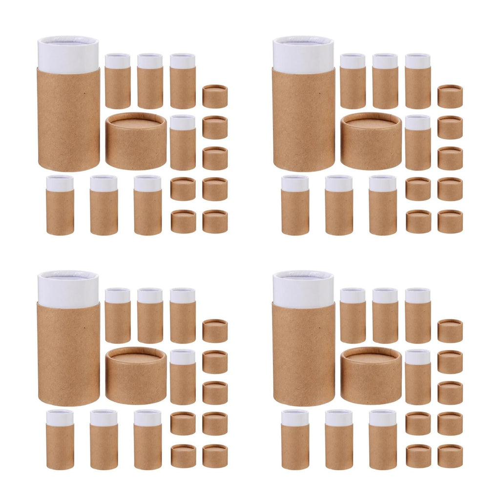 Raindrops 32 pcs  Essential Oil Wrapping Box 50ml Kraft Paper Storage Box Small Paper Tube with Lids Cardboard Tubes Round Tube Box for Craft Perfume Bottles