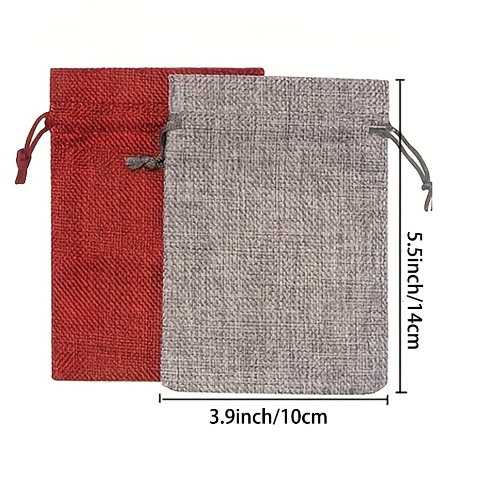 Drawstring burlap bags, drawstring gift bags, portable jewelry pouches, for wedding party treat and DIY craft