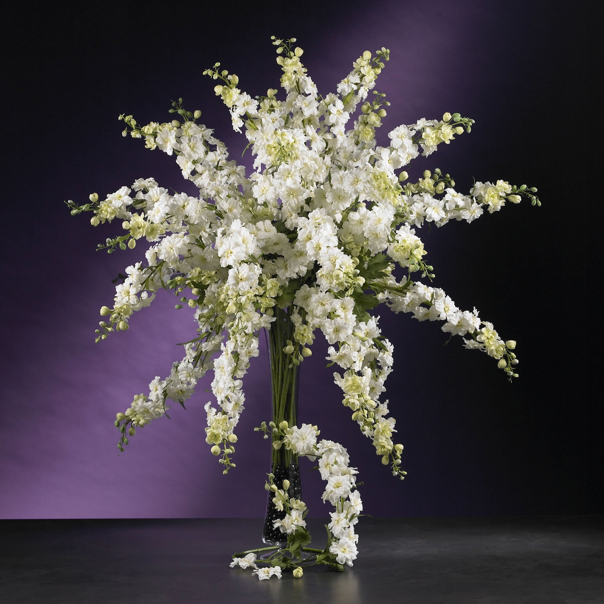 Nearly Natural 38.5" White Delphinium Stem Artificial Flower, 12pc