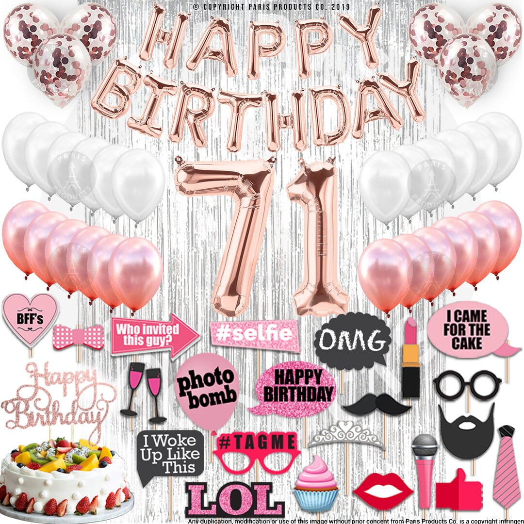 4th Birthday Decorations Party Supplies, Rose Gold 4Number Balloons 4th Foil Mylar Balloons Latex Balloon Decoration 4th Birthday Gifts
