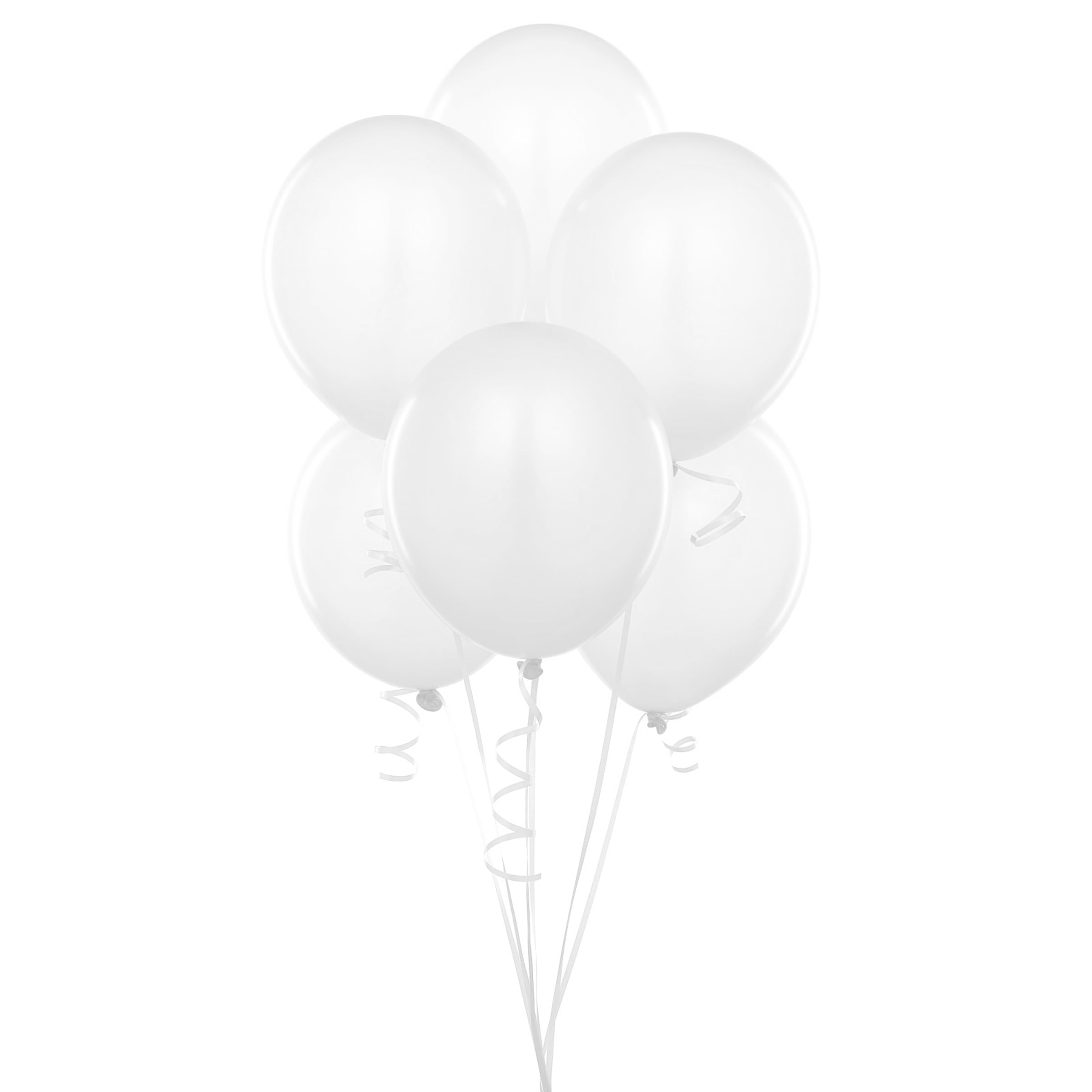 72 Latex Balloons 12" with Clips and Curling Ribbon - Clear
