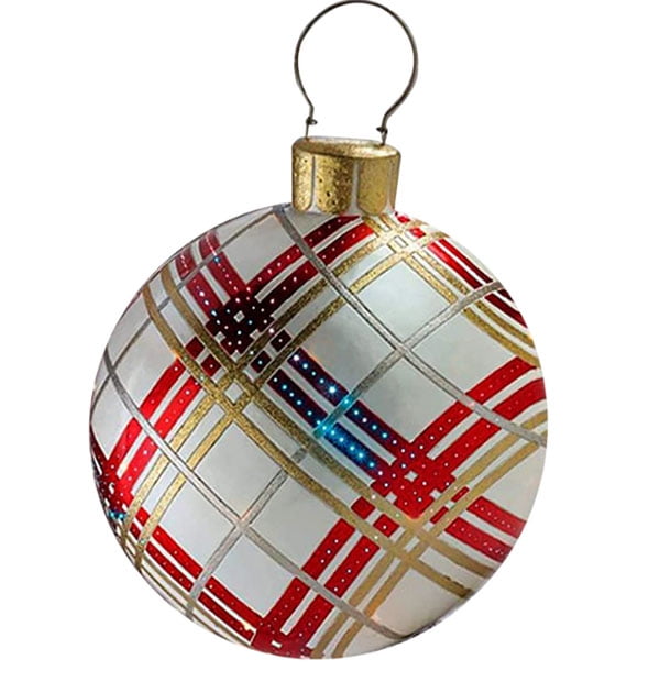 Christmas Decorative Inflatable Balloon,Giant Christmas Balloon with Inflatable Tube,PVC Inflatable Ball Christmas Festival Accessory Party Prop for Home Indoor Outdoor Xmas Decoration(23.62in)