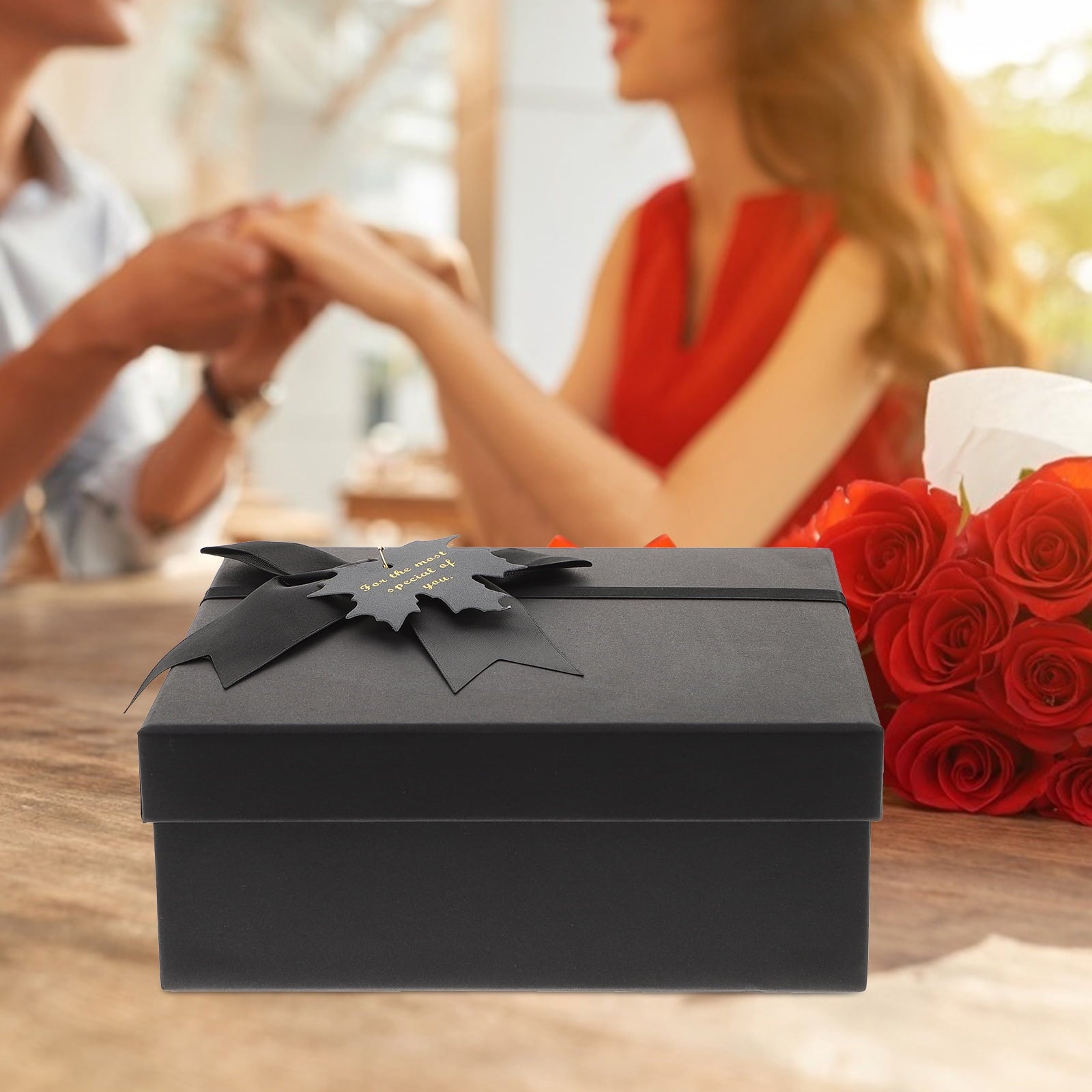 1Pc Christmas Gift Box Creative Present Package Case Paper Box (Black)