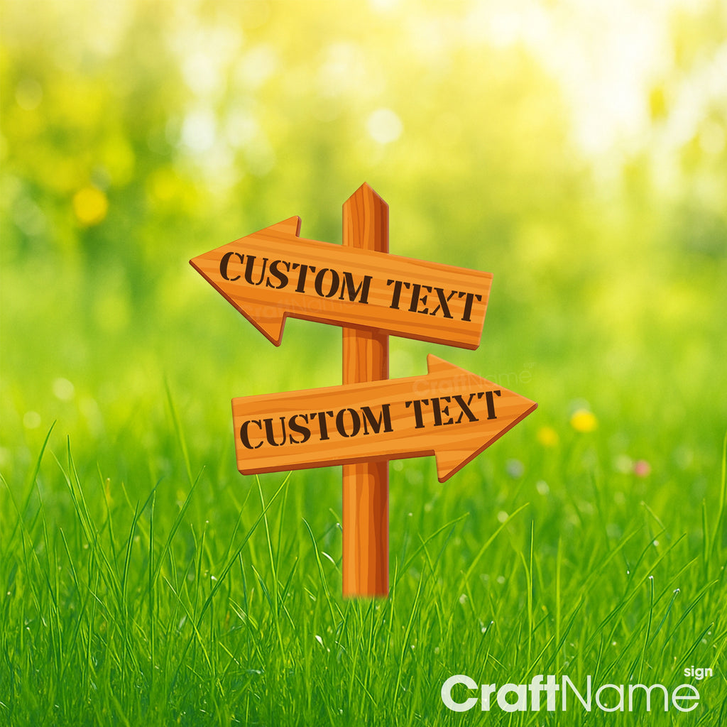Craftnamesign Custom Metal Destination Arrow Signs, Direction Arrow Garden Stake Decor