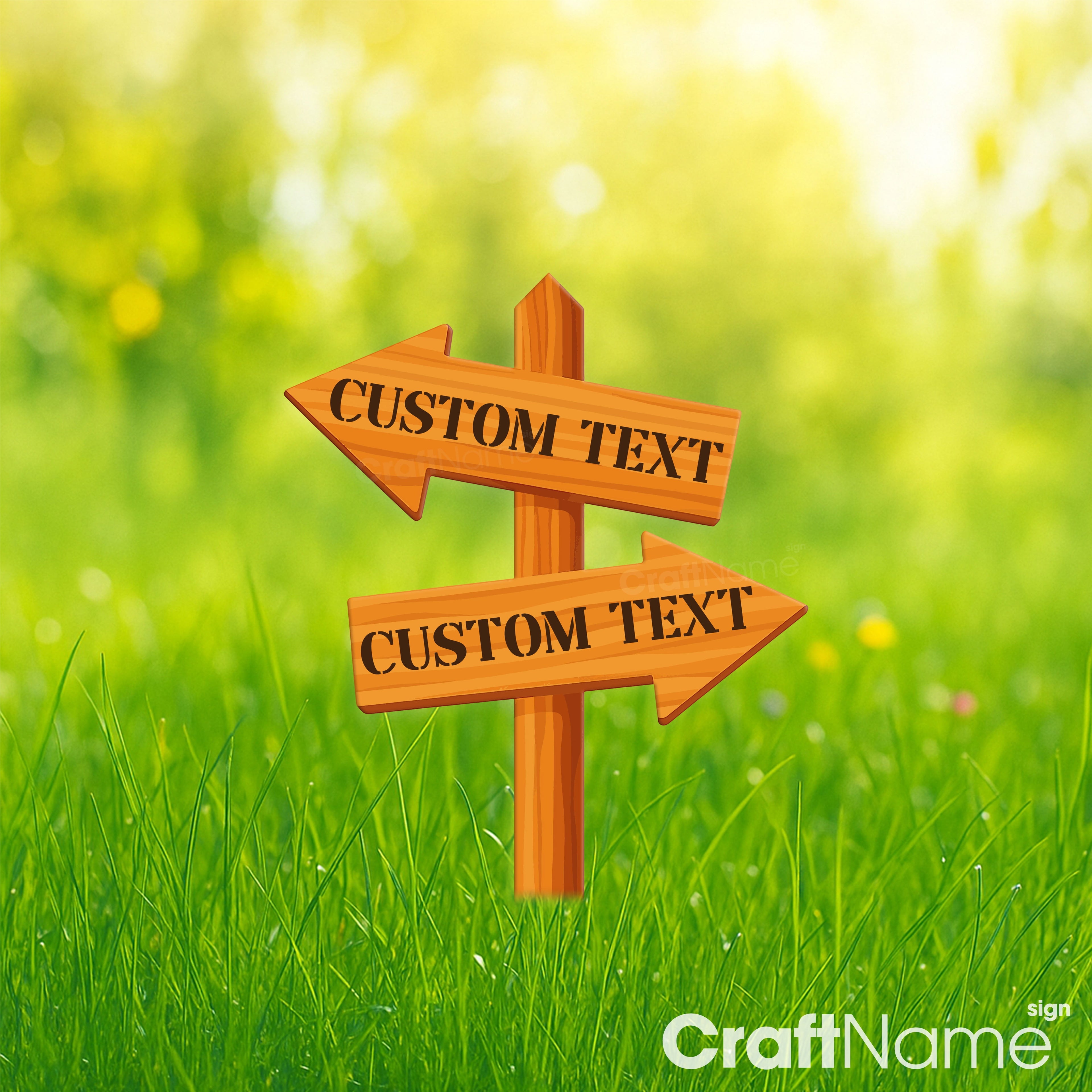 Craftnamesign Custom Metal Destination Arrow Signs, Direction Arrow Garden Stake Decor