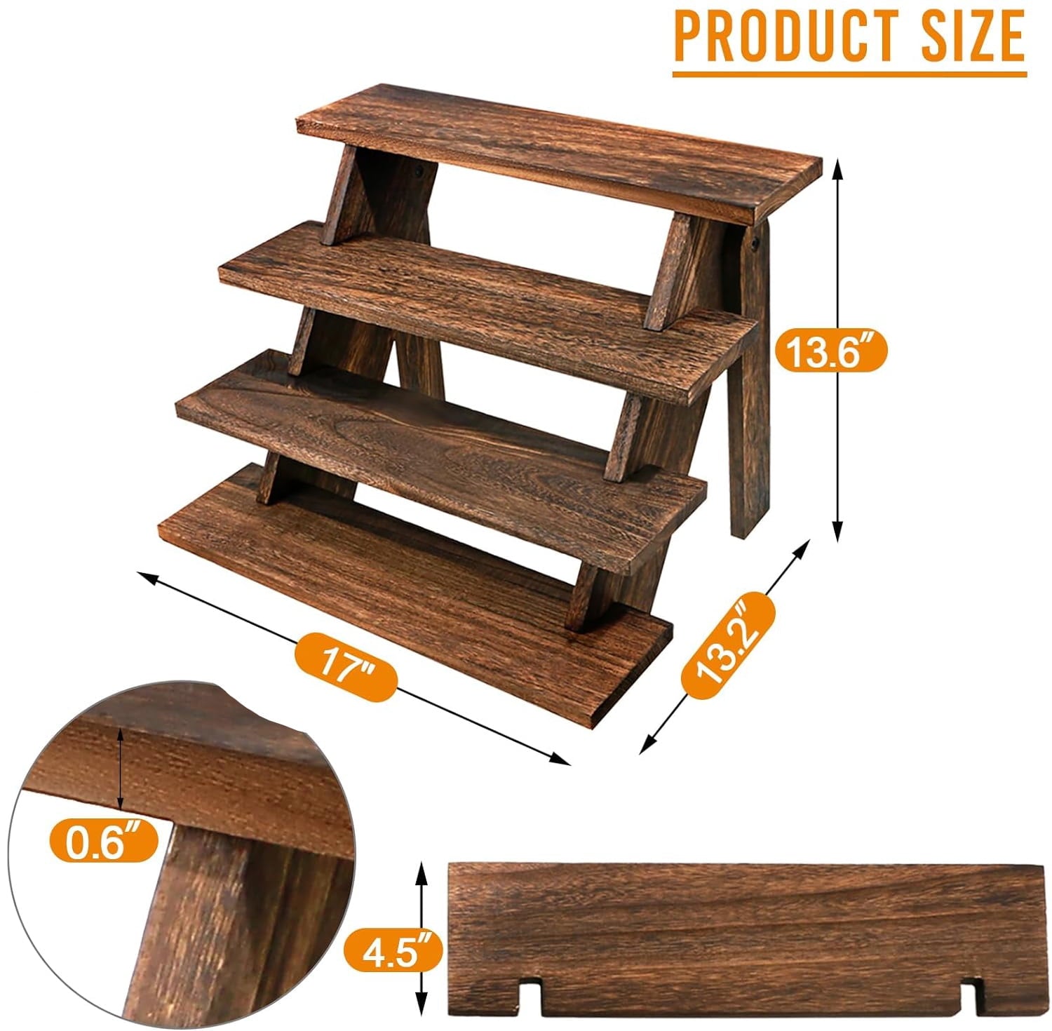 Wooden Cake Stand, Farmhouse Display Stand for 24 Cupcakes