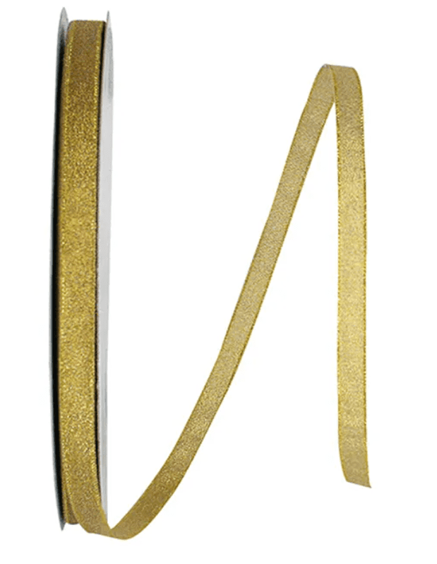 JAM Paper Christmas Gold Metallic Ribbon, 100yd x 0.37in, 1/Pack