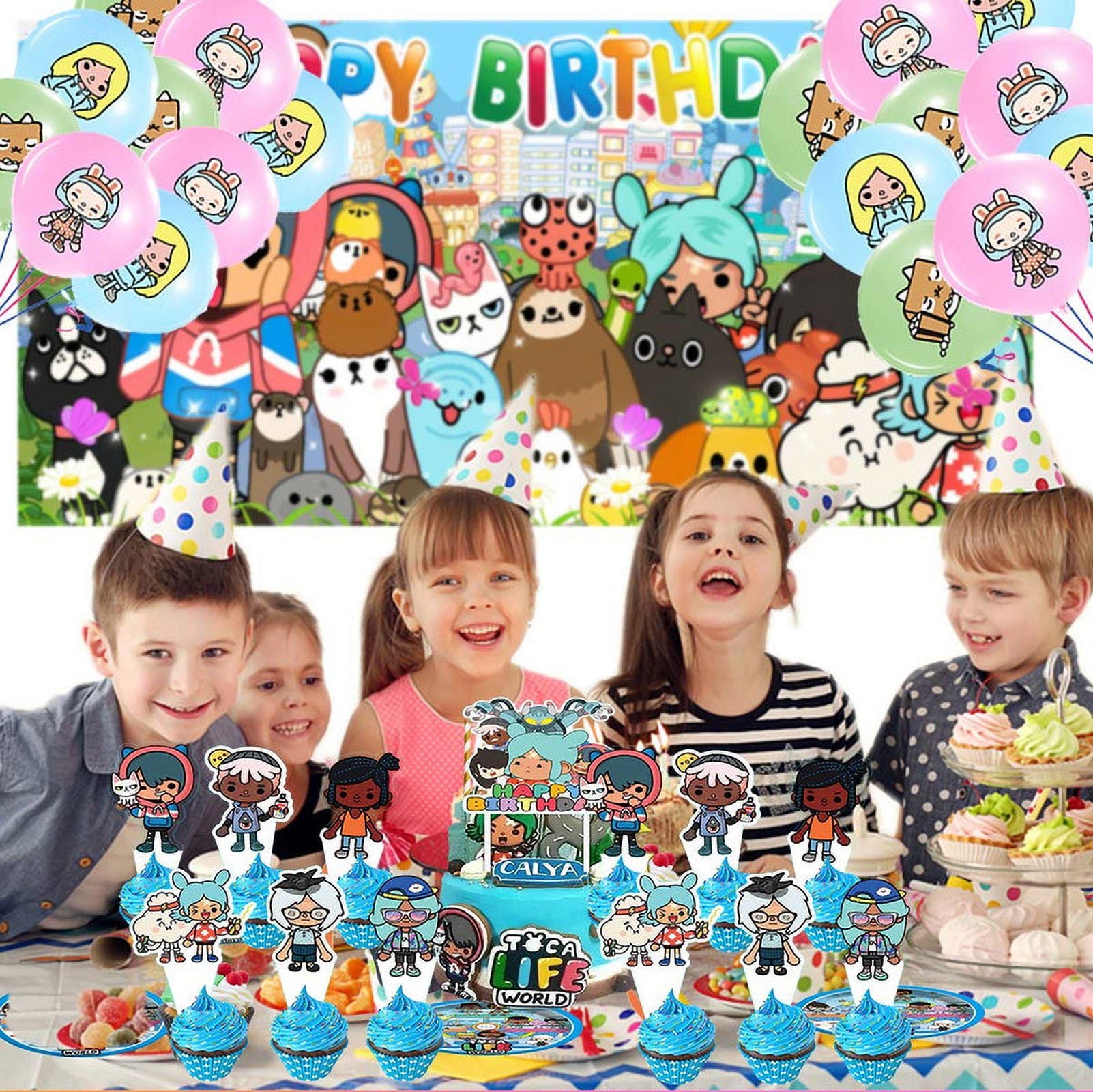 Birthday Party Supplies Balloons Plates Decoration Cake Topper Decor Tableware Banner Backdrop
