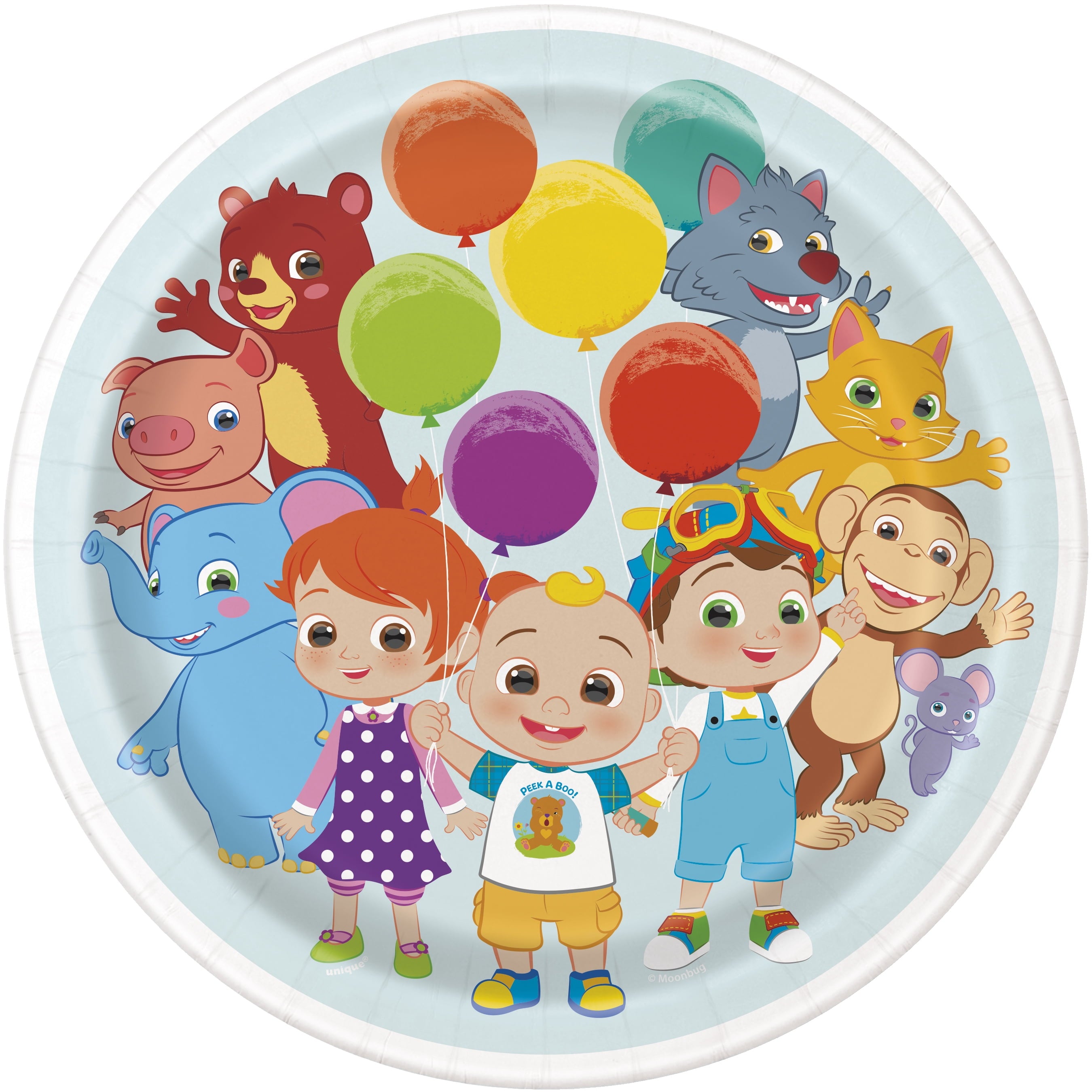 CoComelon Birthday Party Supplies and Decorations - Balloons, Backdrop, Banner, Tablecloth, Plates, Cups, Napkins, Sticker