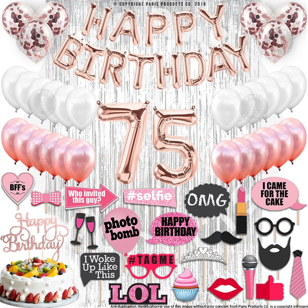 4th Birthday Decorations Party Supplies, Rose Gold 4Number Balloons 4th Foil Mylar Balloons Latex Balloon Decoration 4th Birthday Gifts