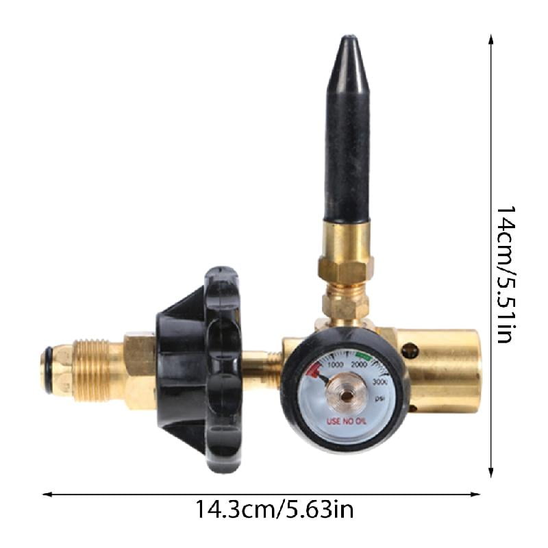 Lerpwige 0-3000PSI Flows Inflator Regulator Latex Balloon Filler for CGA580 Tanks Valves
