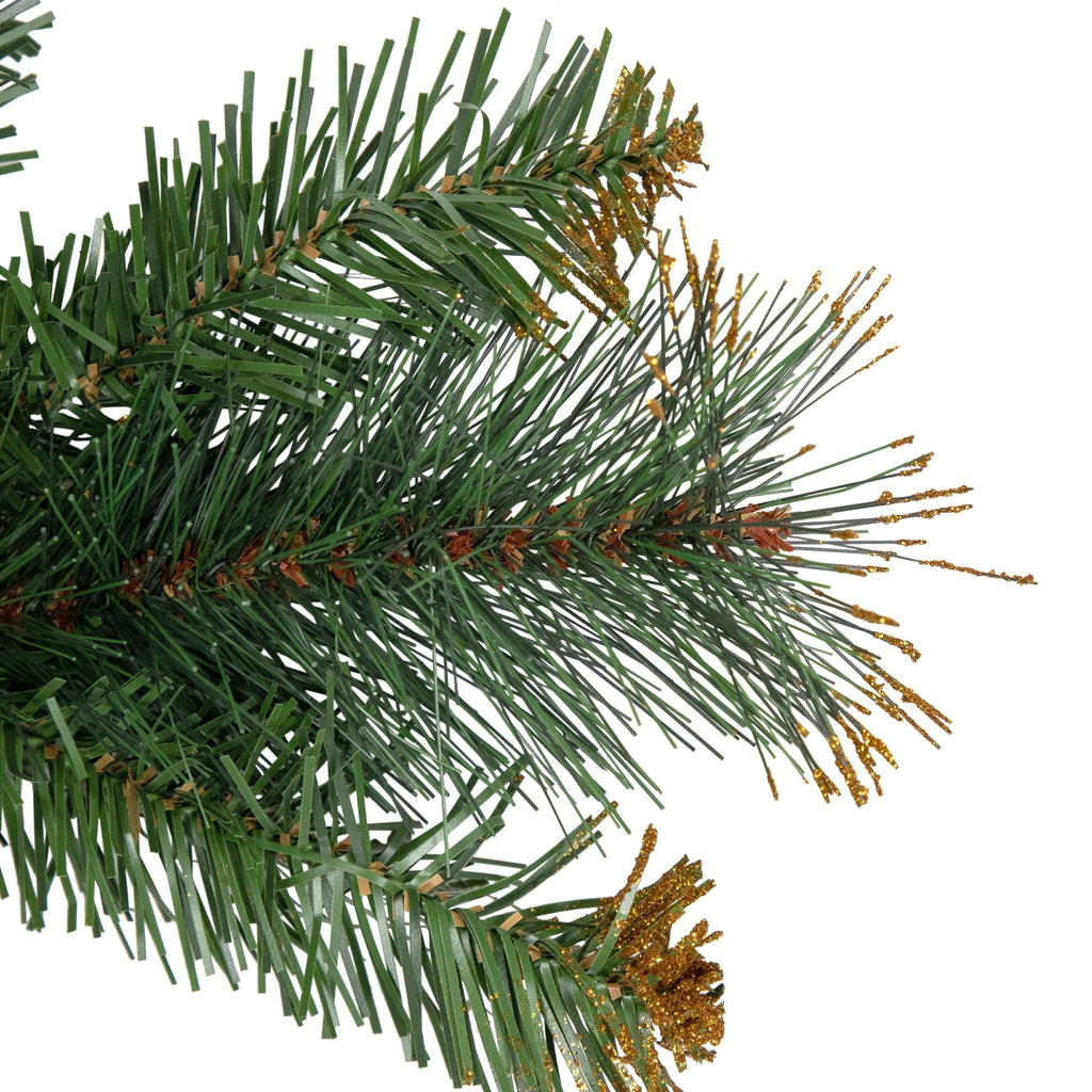 Northlight Pre-Lit Yorkville Pine Glittered Artificial Christmas Garland - 9' x 10" - Clear Lights