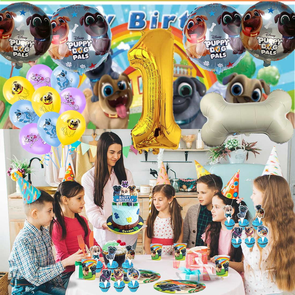 Puppy Dog Pals Party Supplies Decor Tableware Backdrop Banner Cake Topper Balloons Birthday Decorations