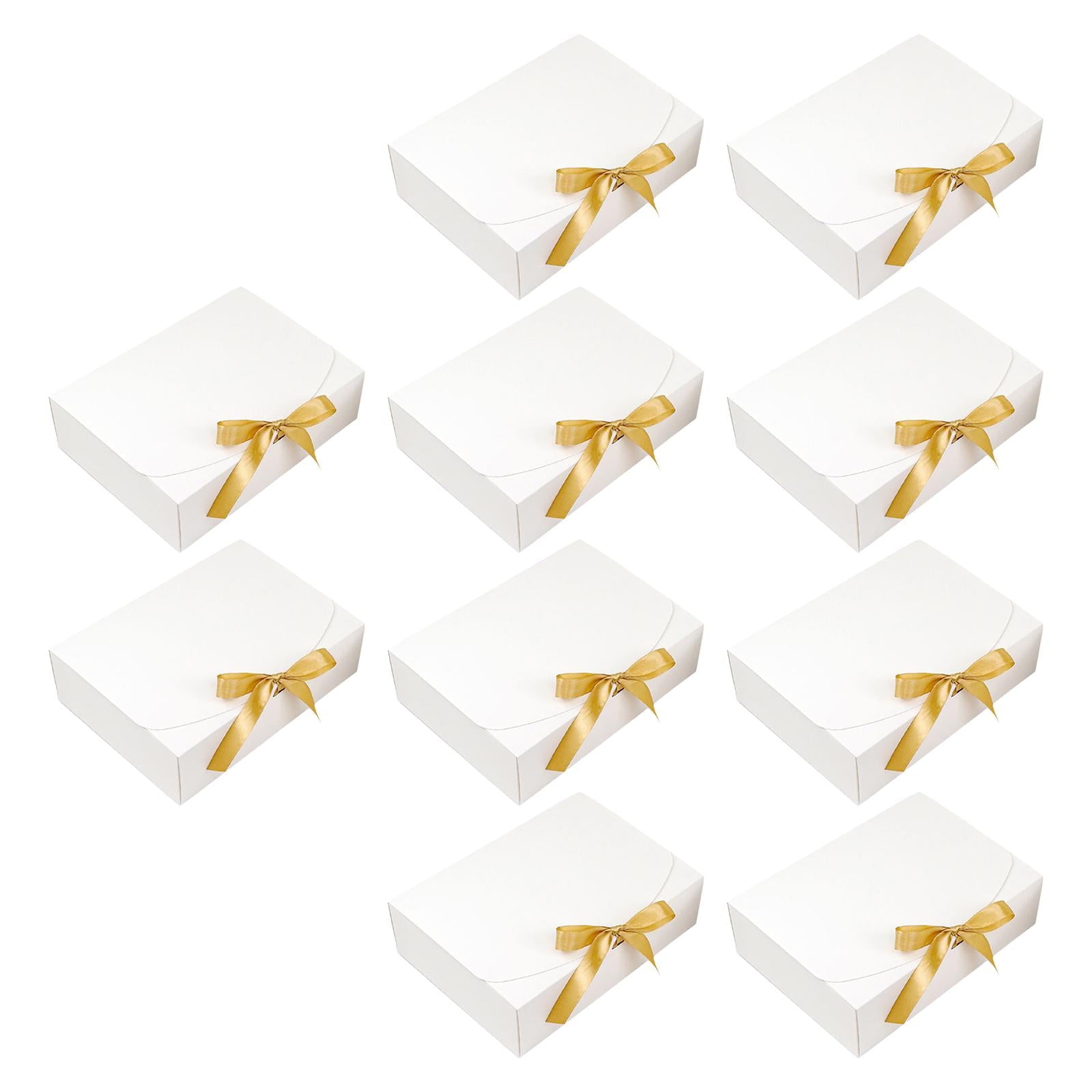 S SERENABLE 10x Wedding Gift Boxes DIY Packaging Bag W/Ribbon Gift Wrapping Box Candy Boxes for Centerpiece Party Decoration 28cmx20cmx8cm