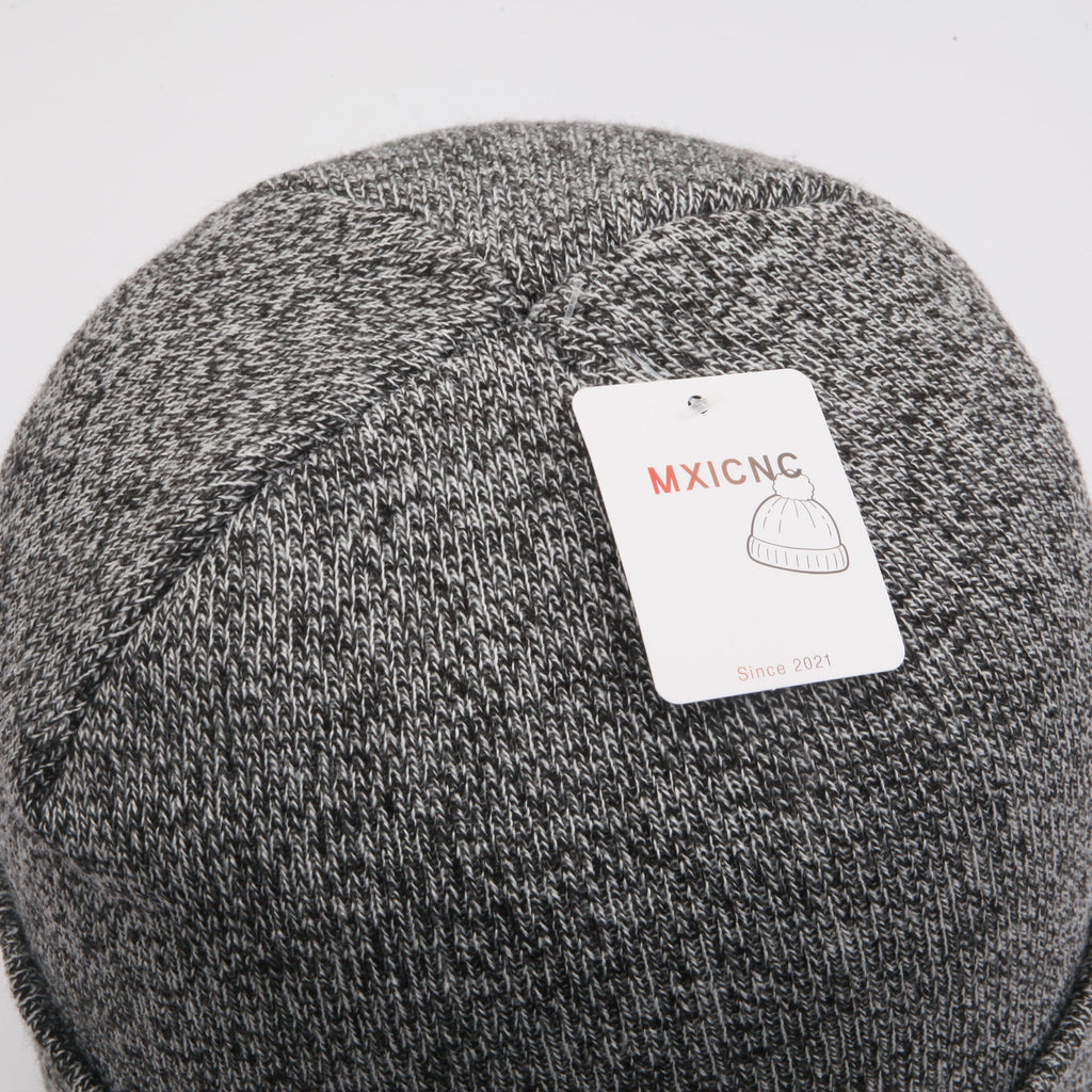 6 Pack Winter Beanie Hats for Men Women, Warm Cozy Knitted Cuffed Skull Cap, 6 Black-White