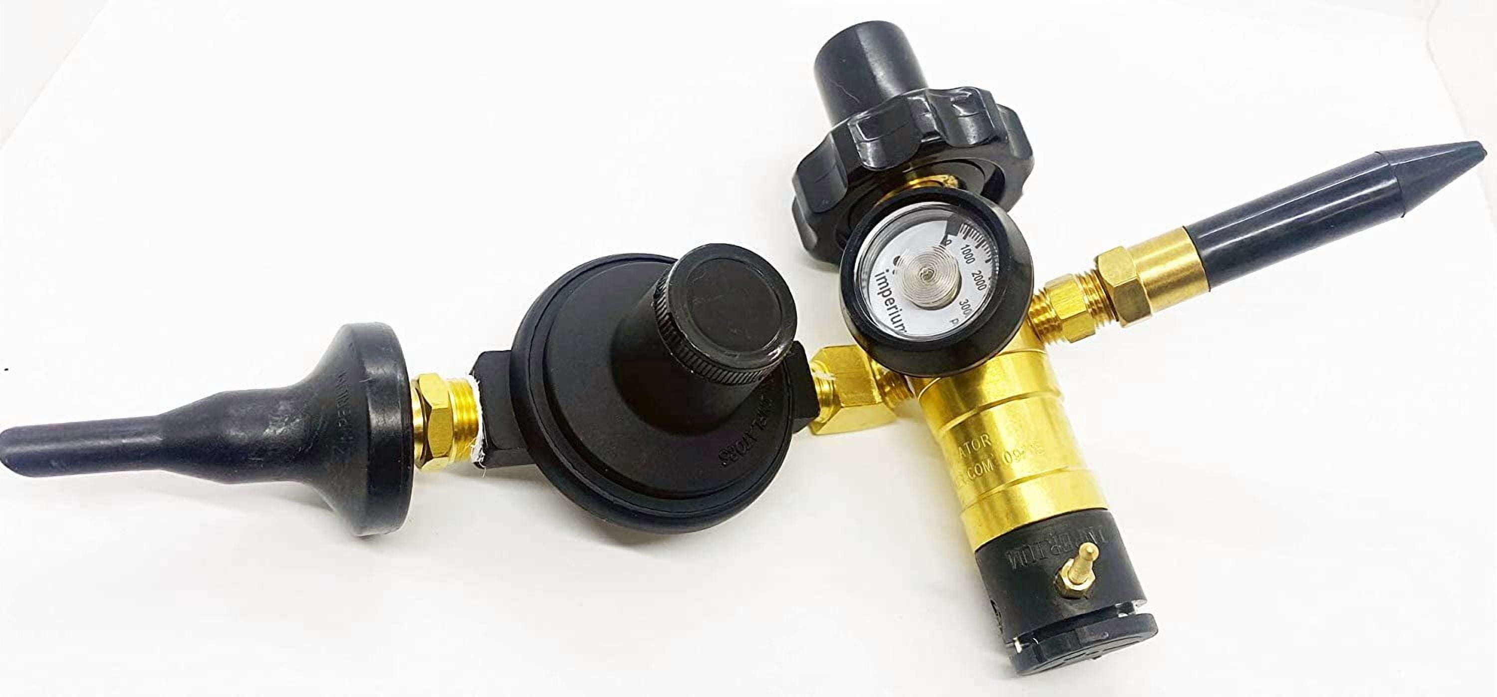 Helium Tank Combo Foil and Latex Balloon Filler Inflator Valve (with foil balloon auto shut off valve and latex rubber tilt valve)