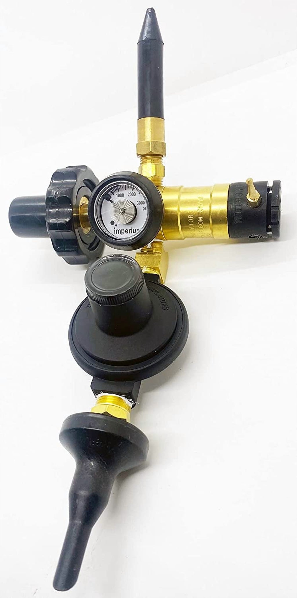 Helium Tank Combo Foil and Latex Balloon Filler Inflator Valve (with foil balloon auto shut off valve and latex rubber tilt valve)