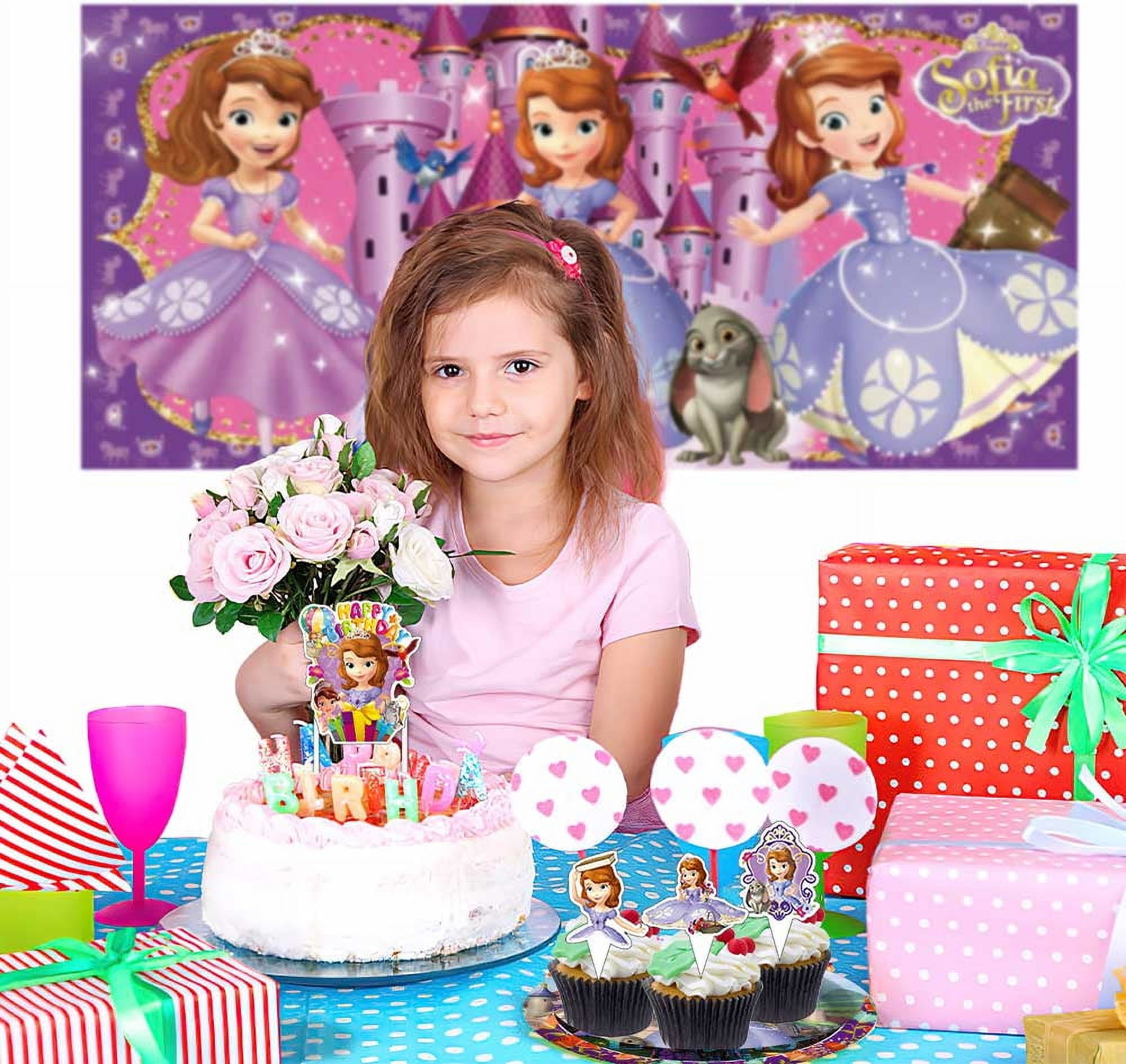 Sofia Princess Party Supplies Plates Decorations Birthday Cake Topper Banner Decor Backdrop Balloons