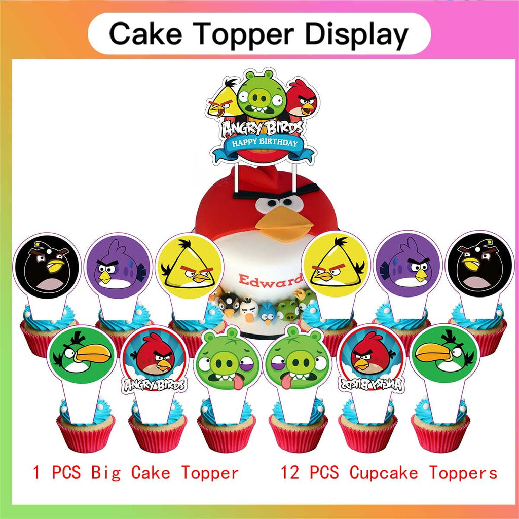 Angry Birds Plates Balloons Party Supplies Decor Backdrop Cake Topper Banner Decorations Tableware
