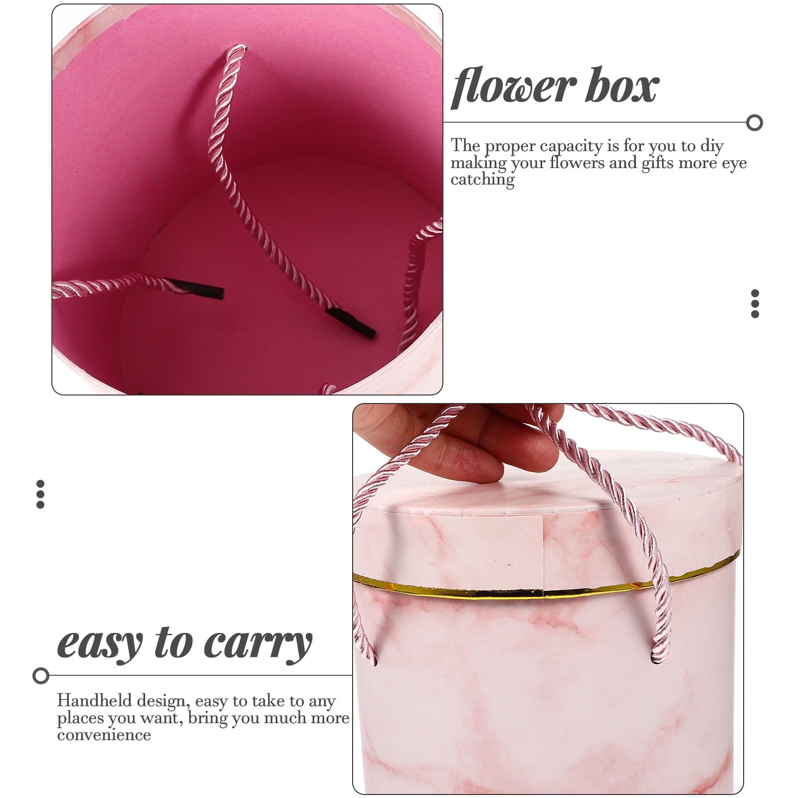 Set of 3 Bouquet Paper Boxes Flower Gift Packaging Baby