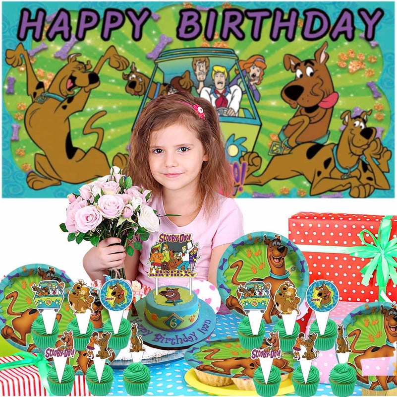 Scooby doo Party Supplies Balloons Tableware Decorations Birthday Plates Cake Topper Decor Banner Backdrop