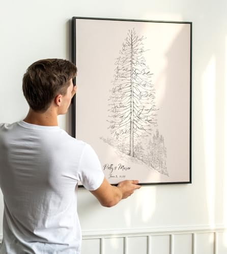 Guestbook Pine Tree Wedding Guest Book Signature Tree Alternative for Weddings