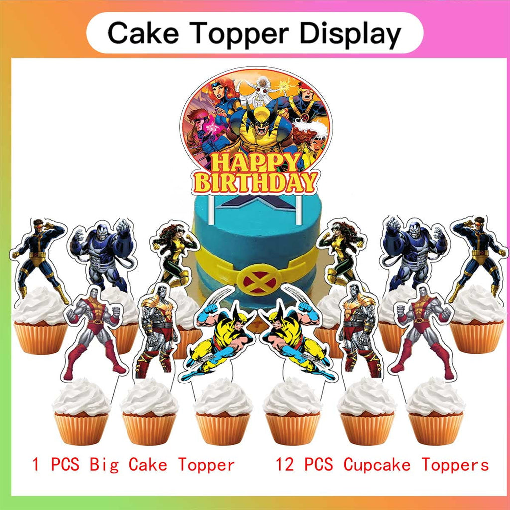 X-Men Wolverine Birthday Party Supplies Balloons Plates Decoration Cake Topper Decor Tableware Banner Backdrop
