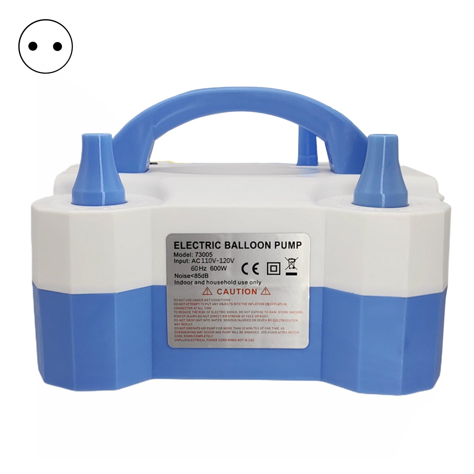 SUSUchens Electric Balloon Pump Portable Automatic Dual Nozzle 110V 600W Balloon Inflator Birthday Gender Reveal Baby Shower Balloons Party Supplies Blue EU