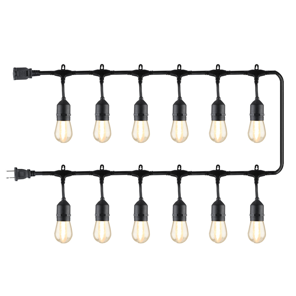 Better Homes & Gardens 24-Foot Outdoor Commercial String Lights, 12 Shatterproof LED Bulbs, Indoor/Outdoor Use