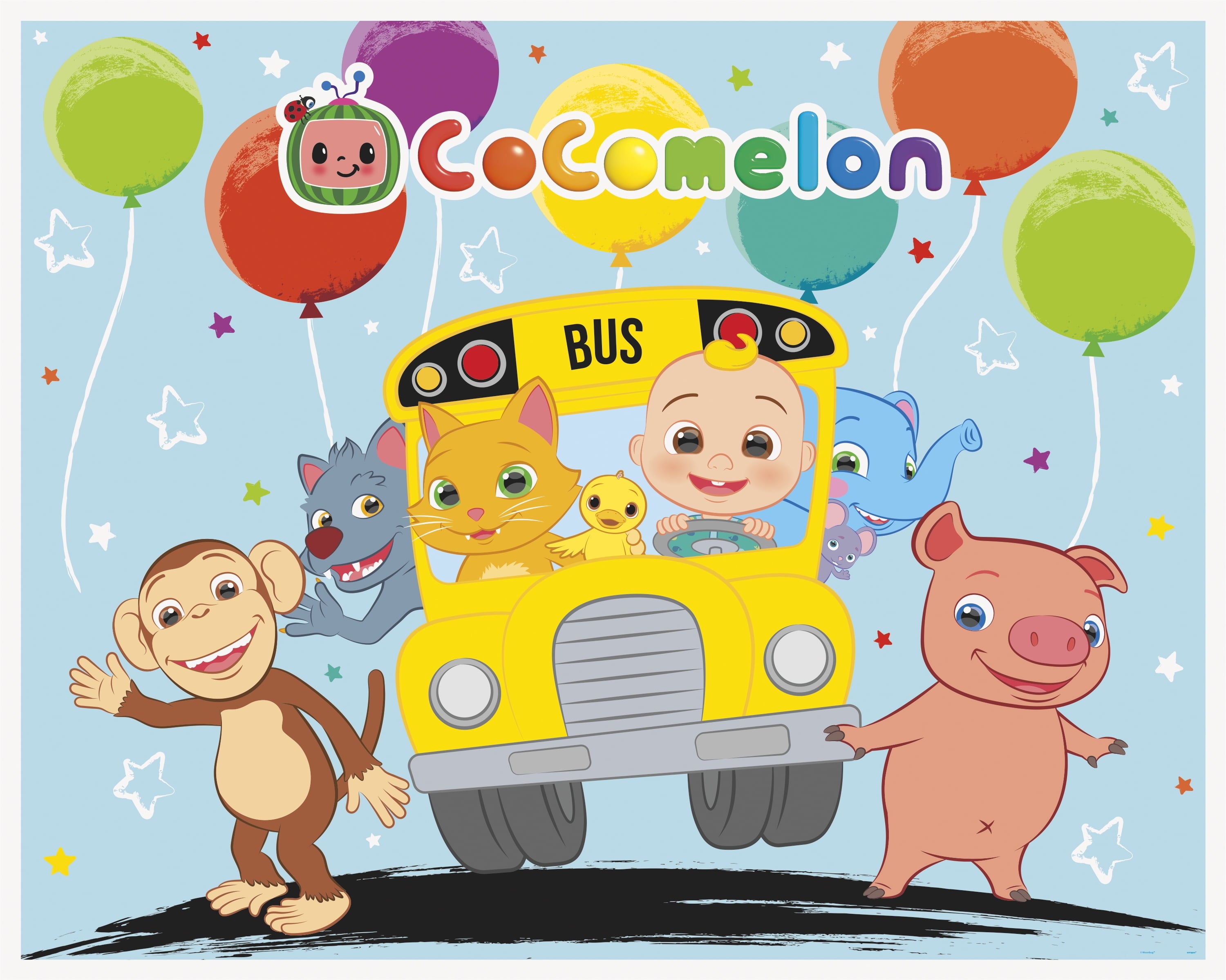 CoComelon Birthday Party Supplies and Decorations - Balloons, Backdrop, Banner, Tablecloth, Plates, Cups, Napkins, Sticker
